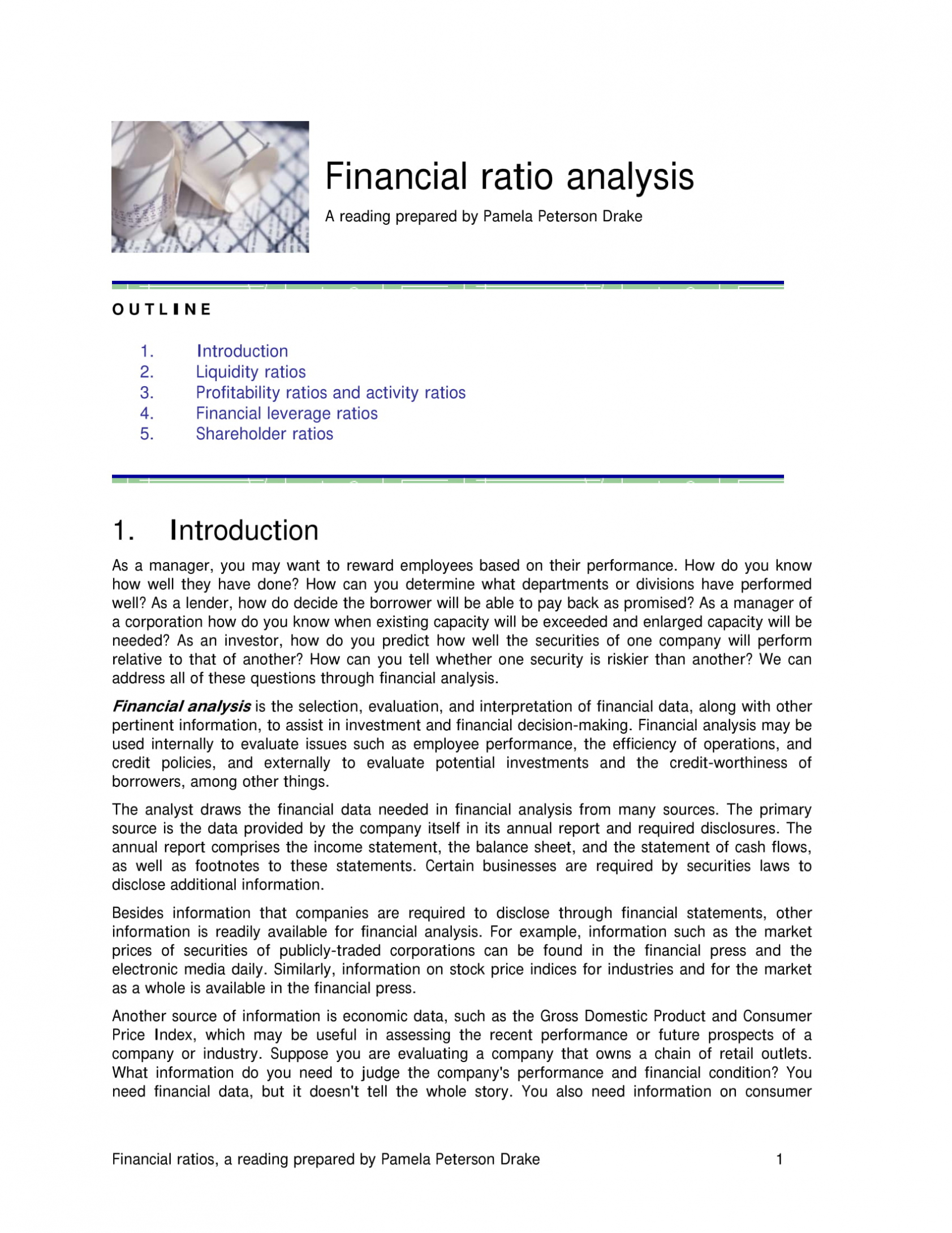 10+ Business Financial Analysis Examples – Pdf | Examples Pertaining To Credit Analysis Report Template