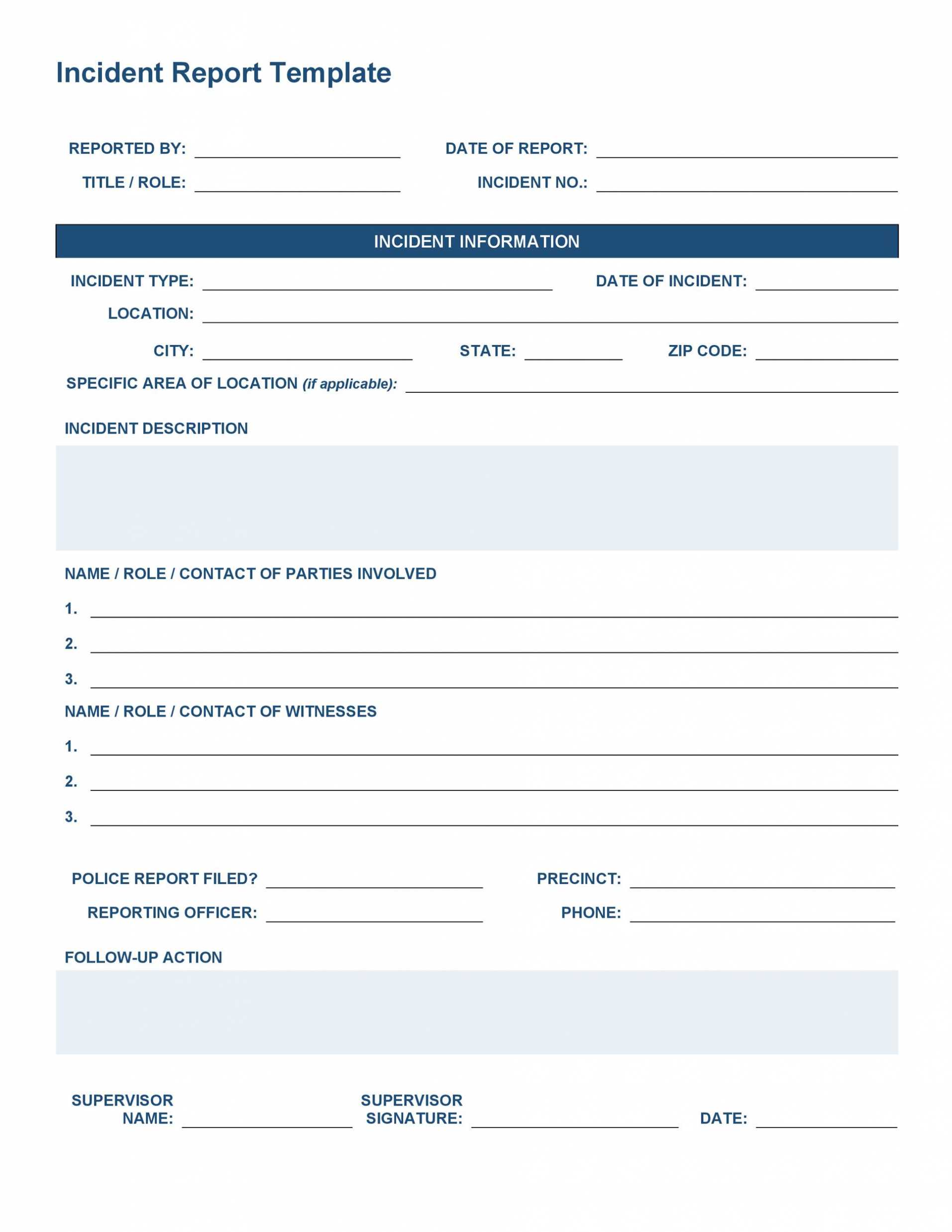 Crime Scene Report Template