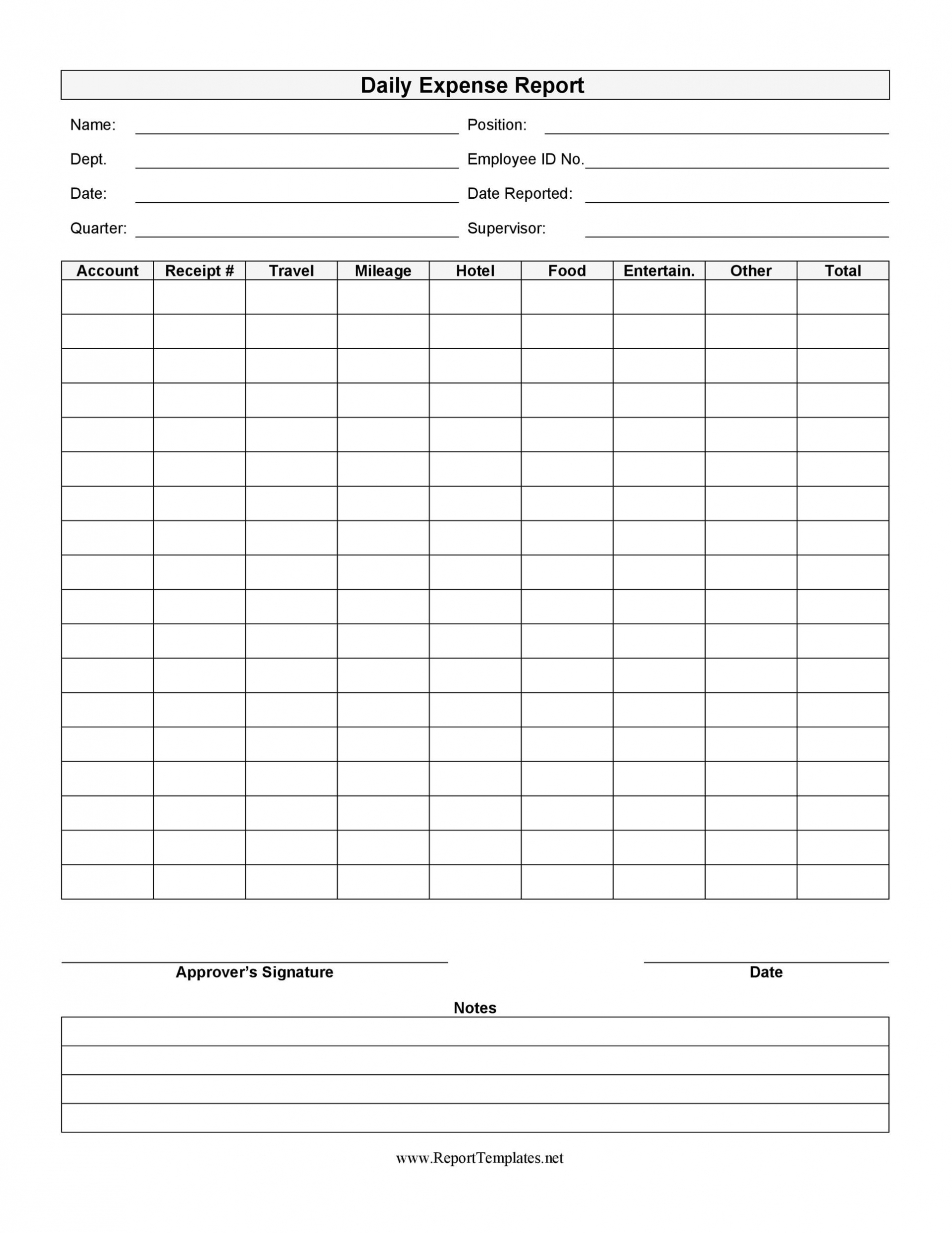 free monthly expense report template