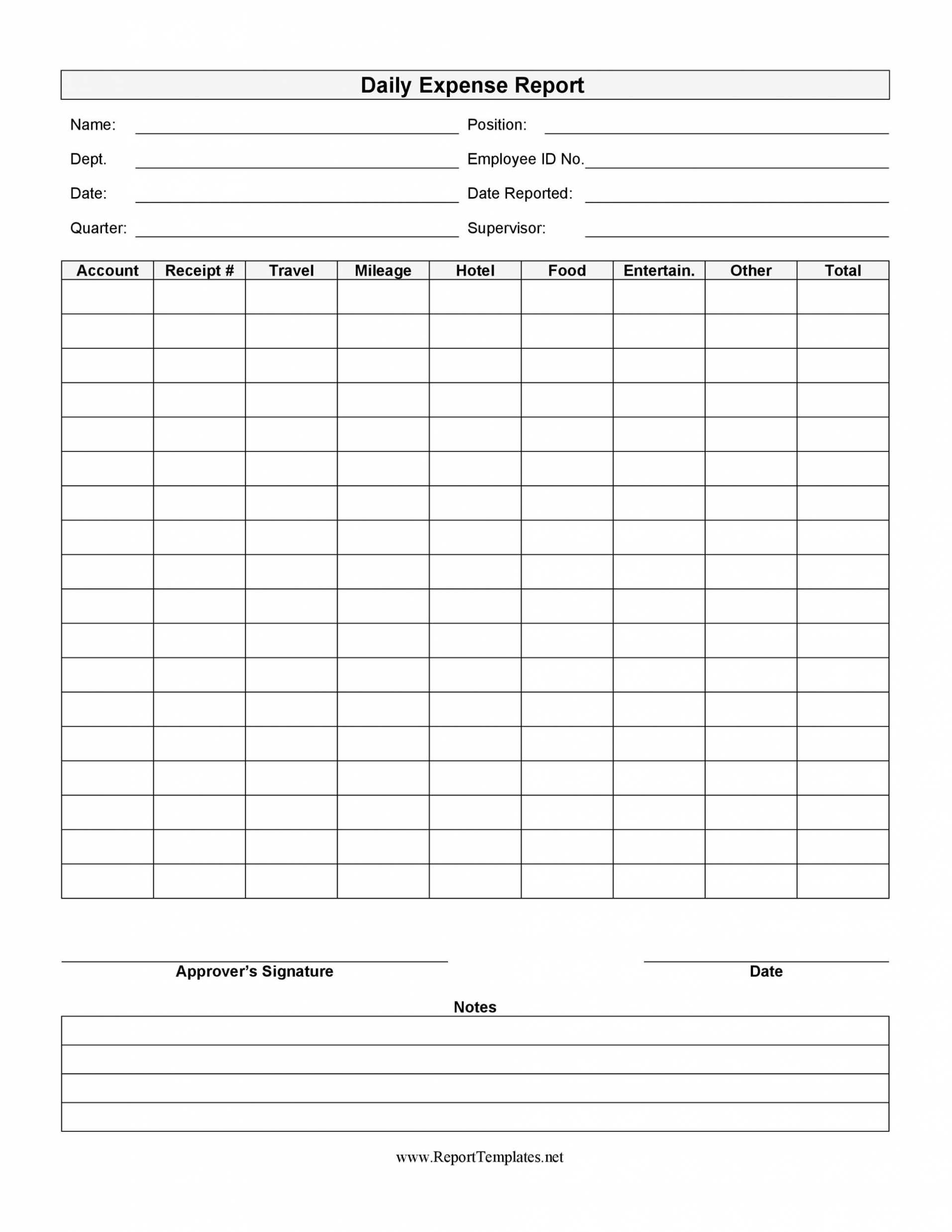 free income expense report template