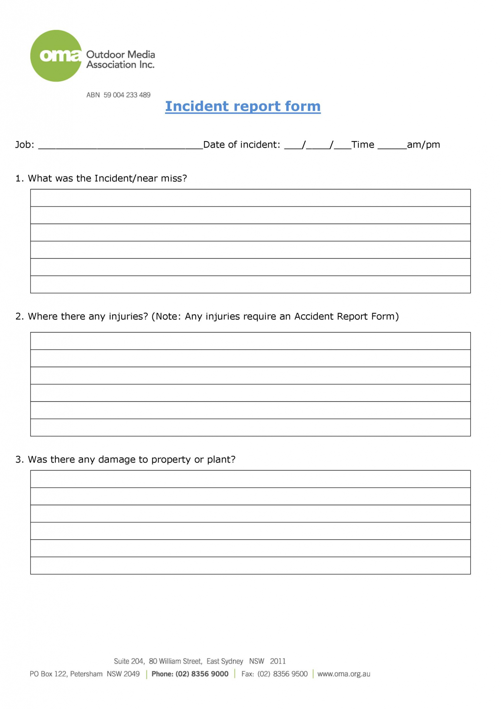 60+ Incident Report Template [Employee, Police, Generic] ᐅ Within Itil Incident Report Form Template
