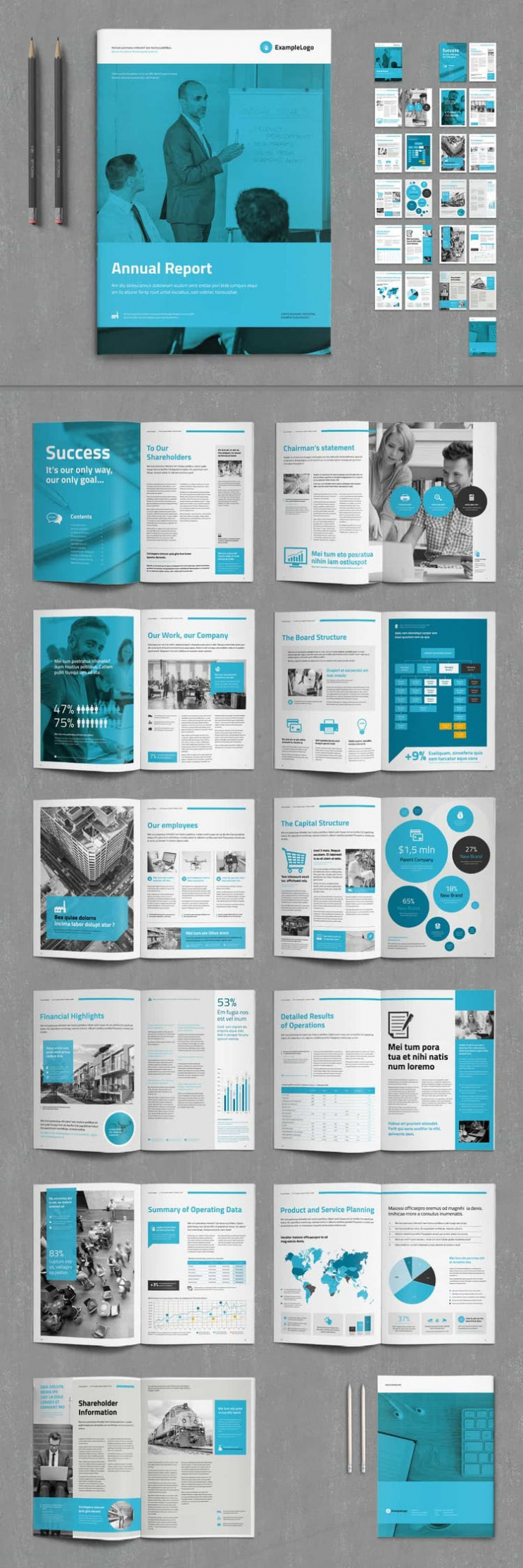 60 Modern Annual Report Design Templates (Free And Paid With Free Indesign Report Templates