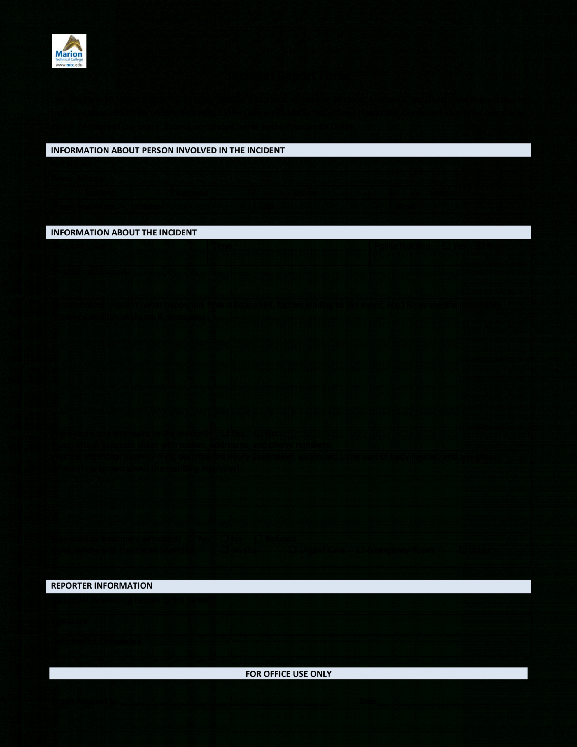 Blank Police Report | Templates At Allbusinesstemplates Intended For Blank Police Report Template