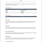 Board Meeting Minutes Template – Download From Cfi Inside Ceo Report To Board Of Directors Template