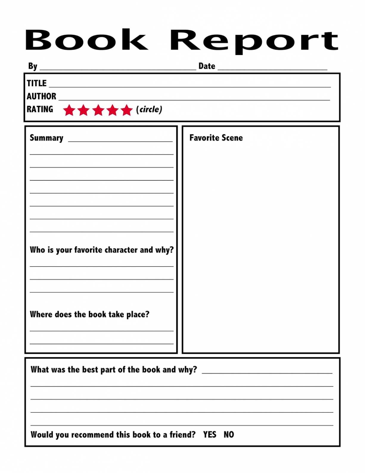 High School Book Report Template