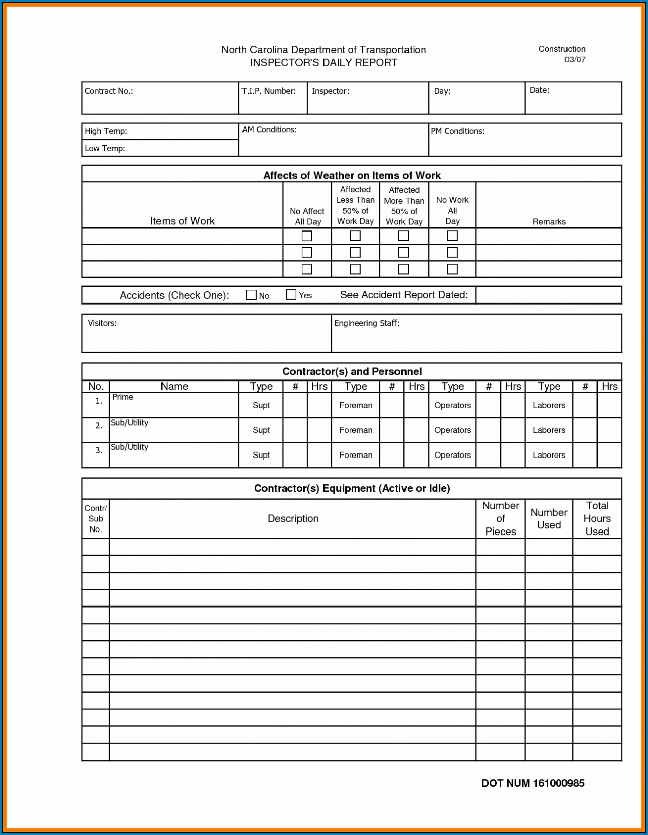 √ Free Editable Construction Daily Report Template Inside Daily Reports Construction Templates