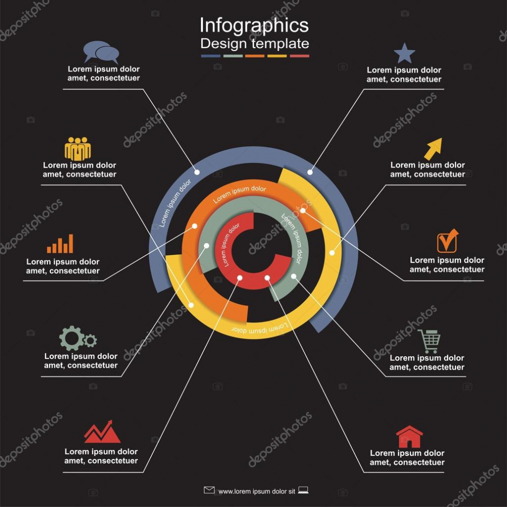 ✅ Infographic Report Template With Lines And Icons. Vector Within Illustrator Report Templates