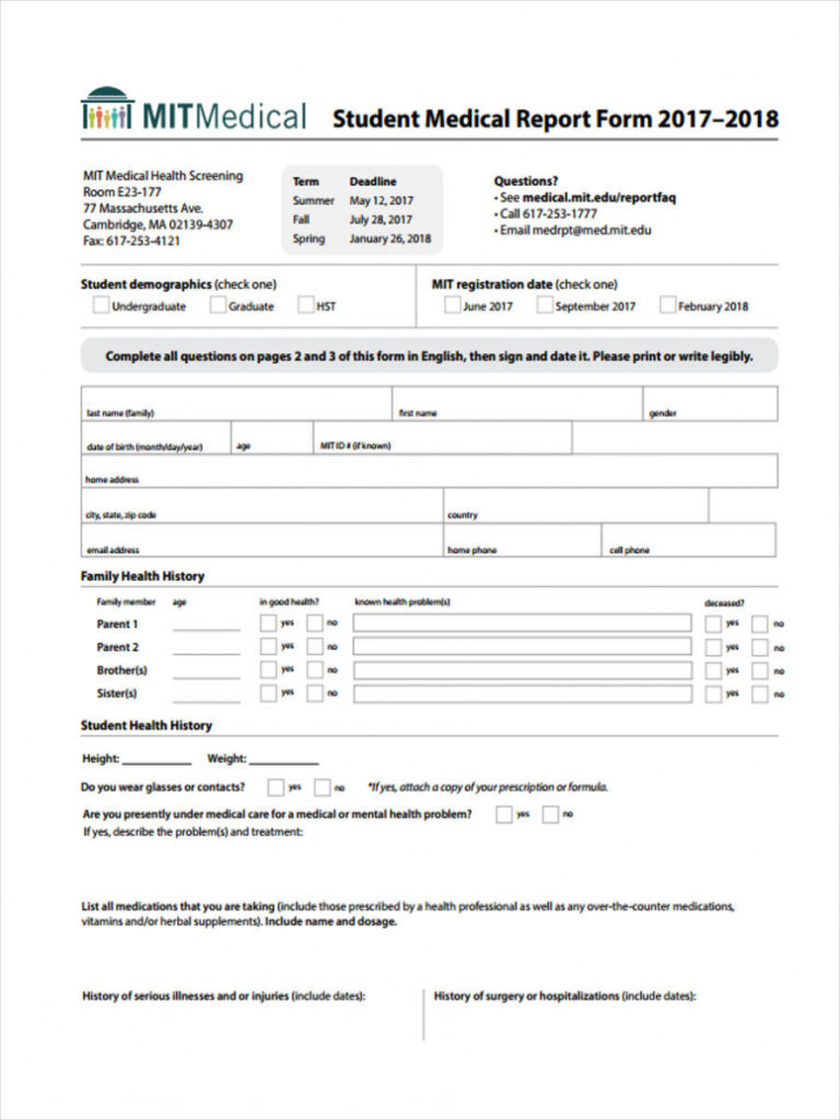 Free 7+ Medical Report Forms In Pdf | Ms Word for Medical Report Template Free Downloads