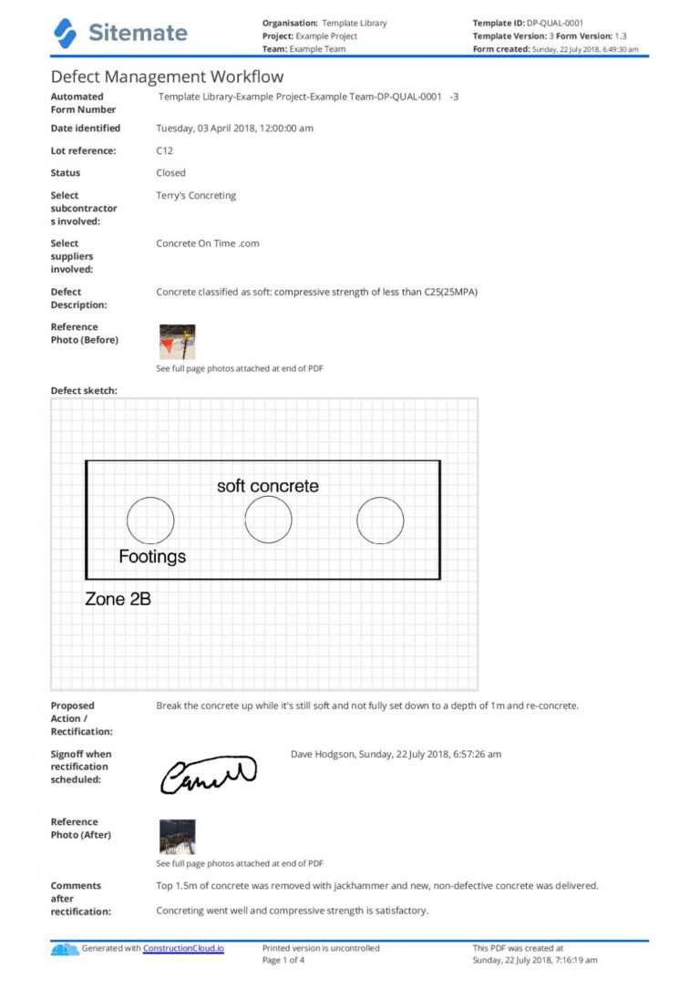 Fault Report Template Word