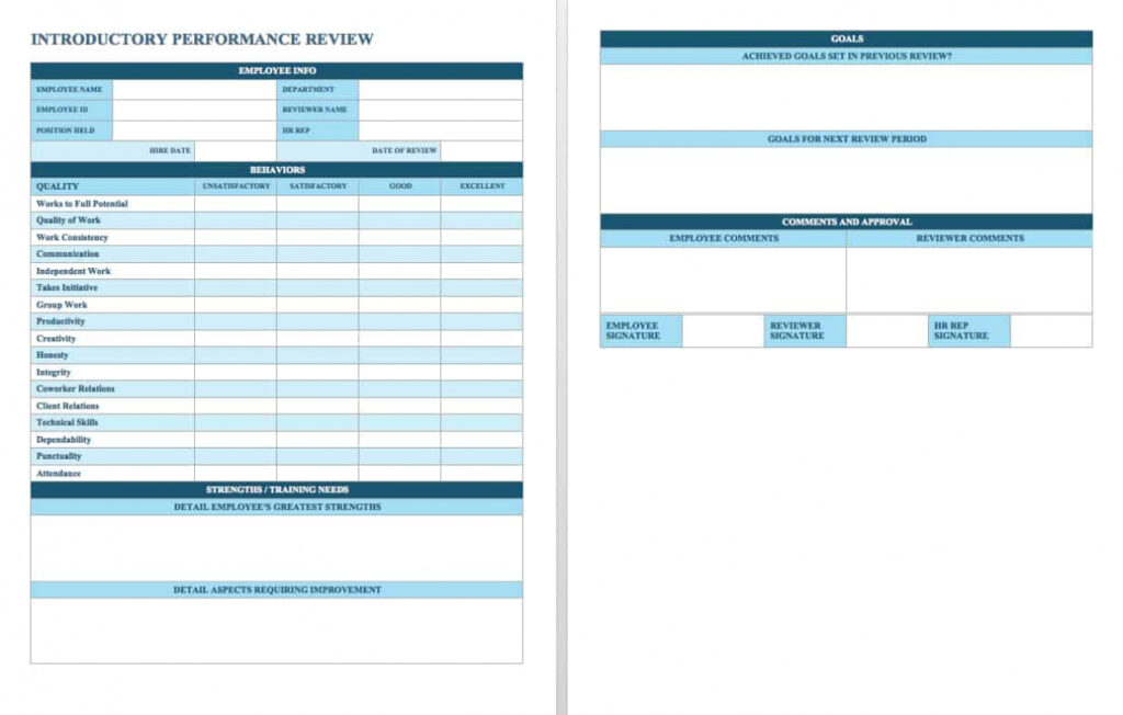 Free Employee Performance Review Templates | Smartsheet throughout Annual Review Report Template