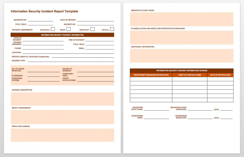 Free Incident Report Templates &amp; Forms | Smartsheet in It Major Incident Report Template