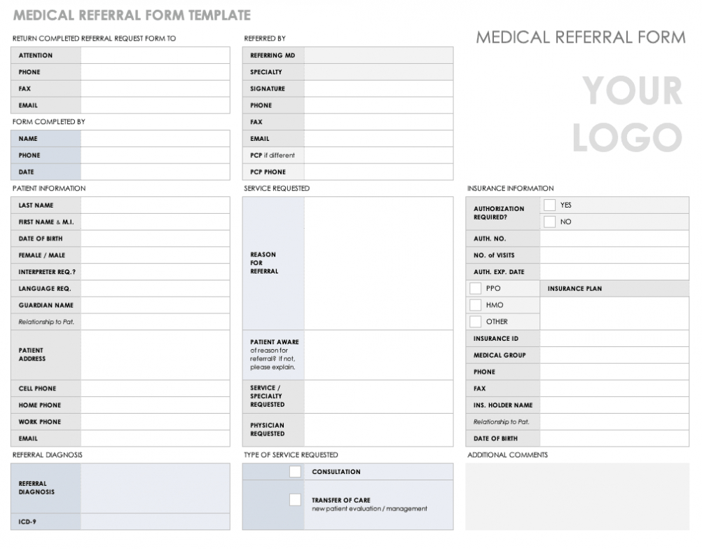 Free Medical Form Templates | Smartsheet With Medical Report Template Free Downloads