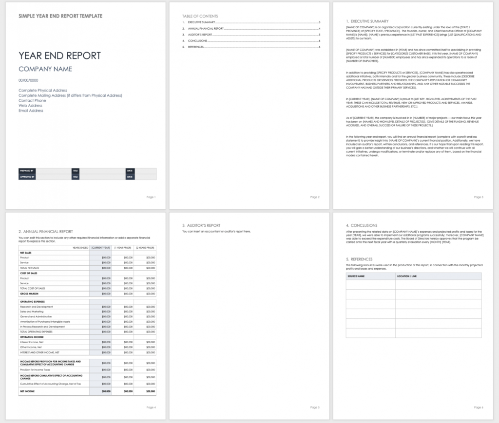 Free Year End Report Templates | Smartsheet for Data Center Audit Report Template