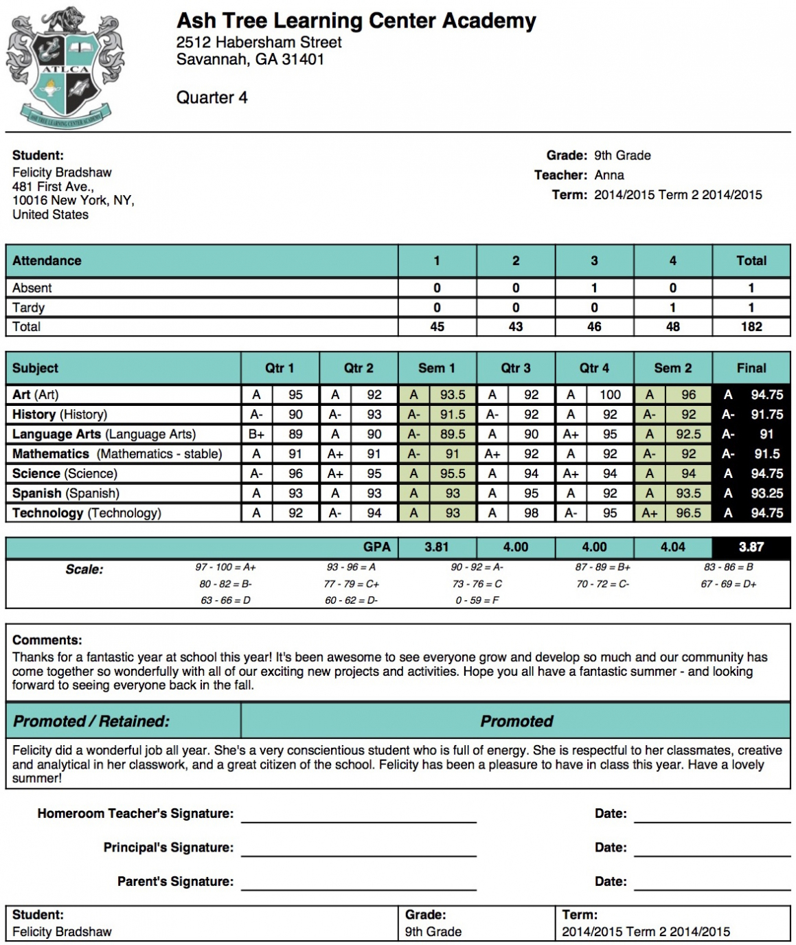 the meaning of school report card