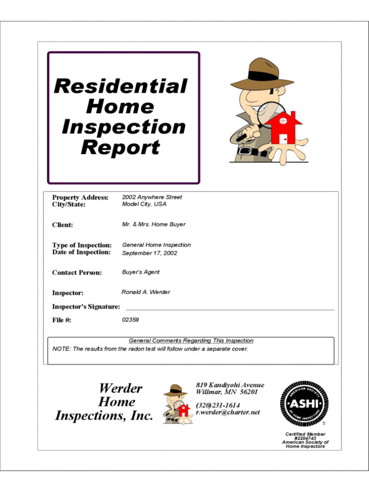 Home Inspection Report – 3 Free Templates In Pdf, Word For Home Inspection Report Template