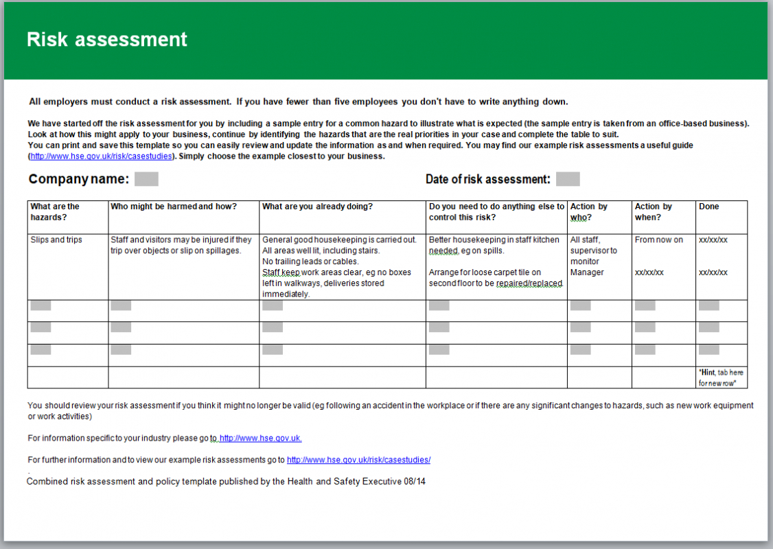 Hse Report Template Documents thegreenerleithsocial