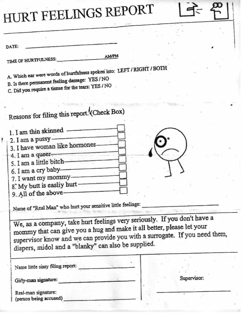 Hurt Feelings Report Template