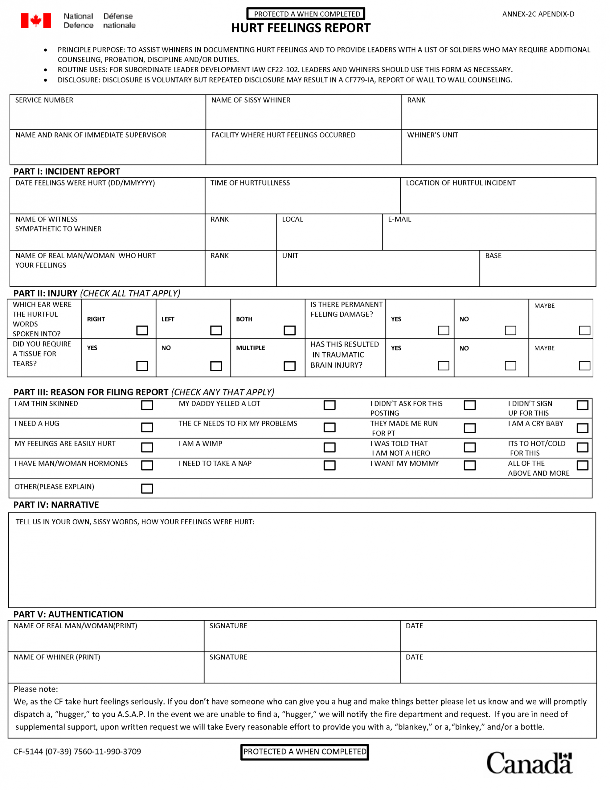 hurt-feelings-report-template