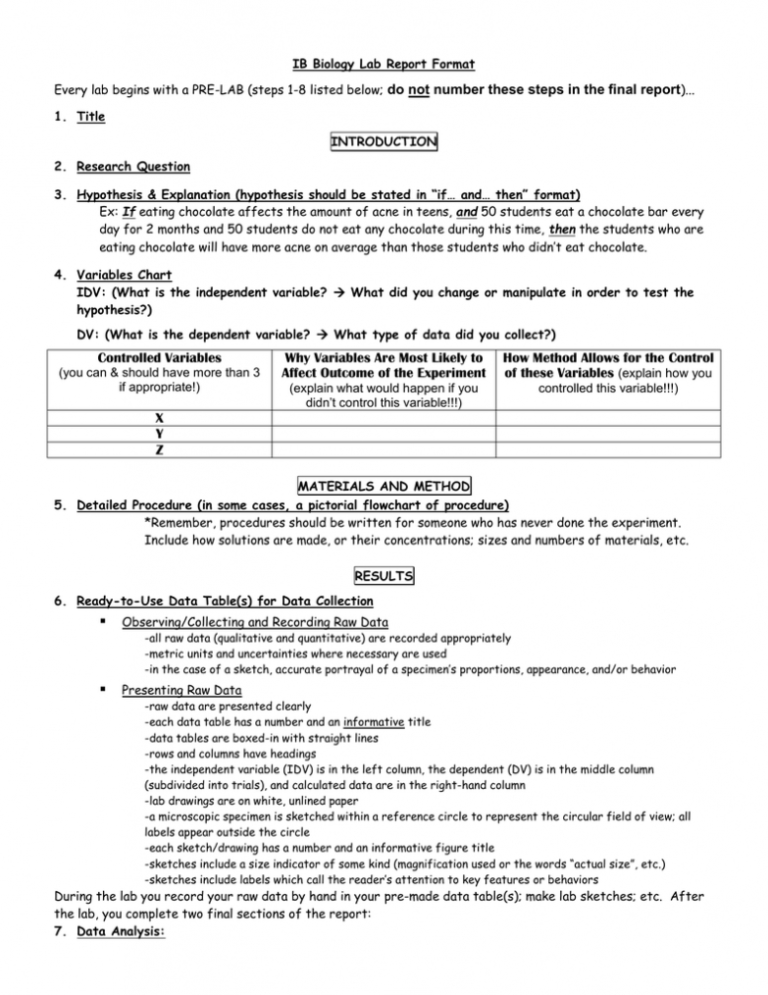 Biology Lab Report Example High School Awesome Inspirational Template 