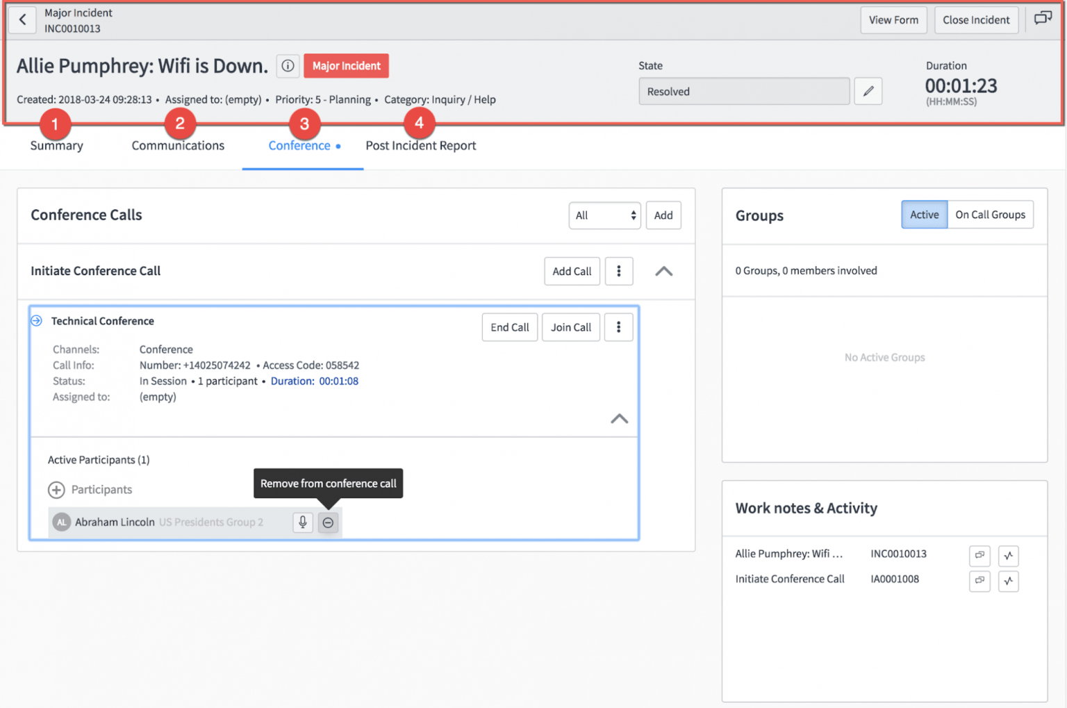 servicenow report incident assignment history