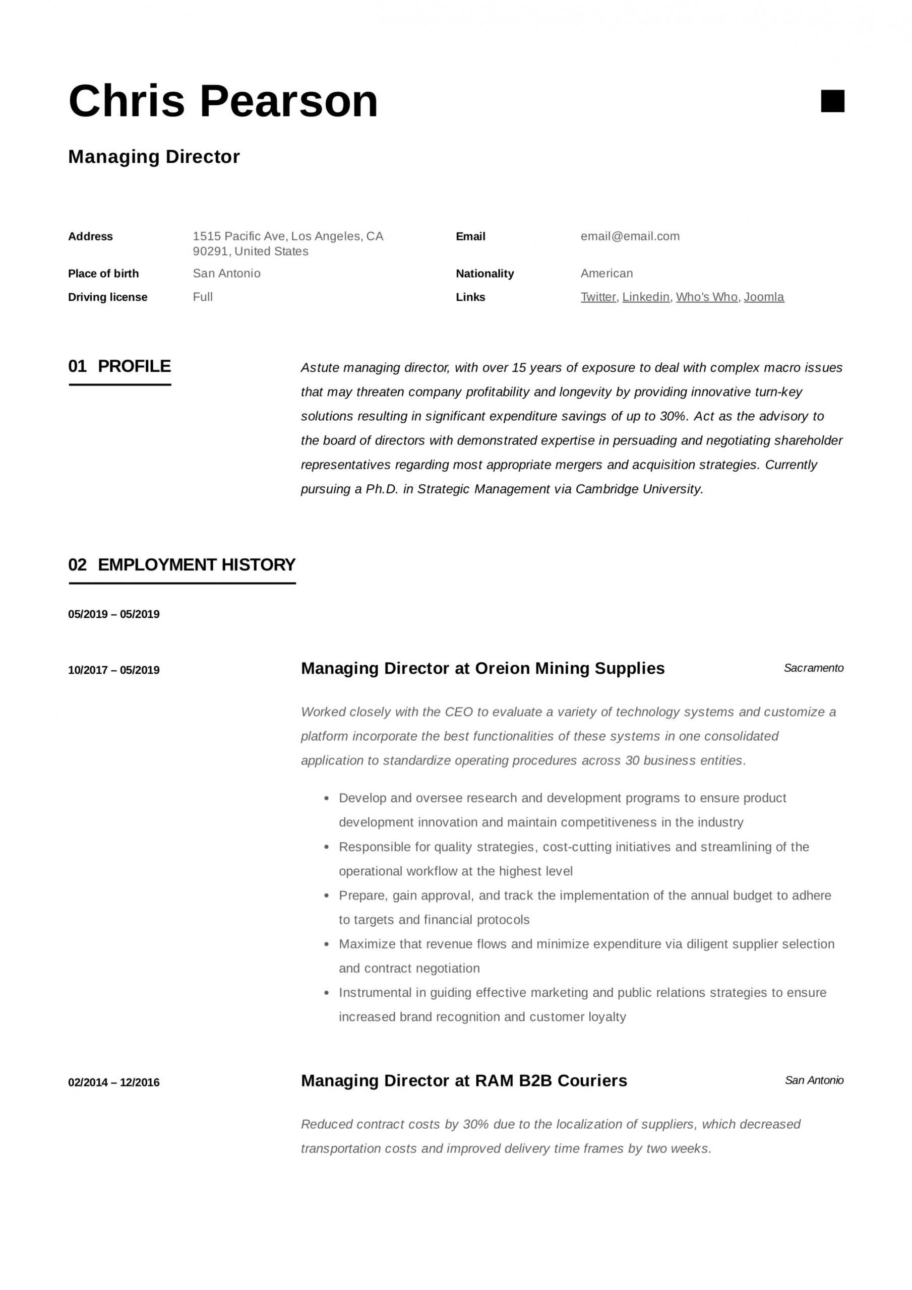 Ceo Report To Board Of Directors Template