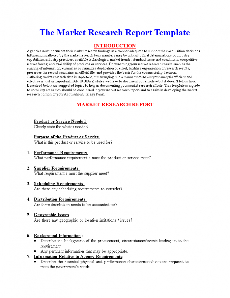 Market Research Report Format | Templates At With Regard To Market Research Report Template
