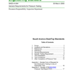 Saudi Aramco Engineering Standard Pertaining To Hydrostatic Pressure Test Report Template