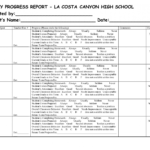 School Weekly Progress Report Template | Chainimage Throughout High School Progress Report Template