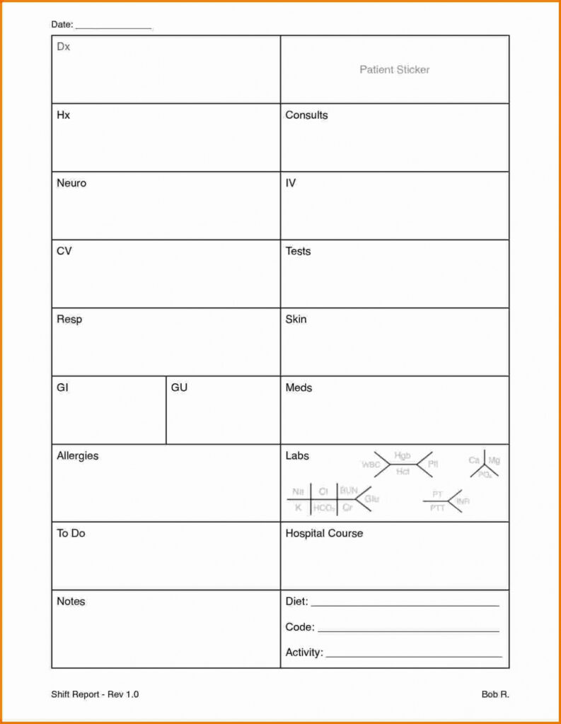 Template : Daily Shift Report Throughout Report Sheet throughout Charge Nurse Report Sheet Template