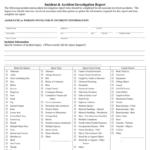 Template : Sample Accident Investigation Inside Noc Report Intended For Failure Investigation Report Template