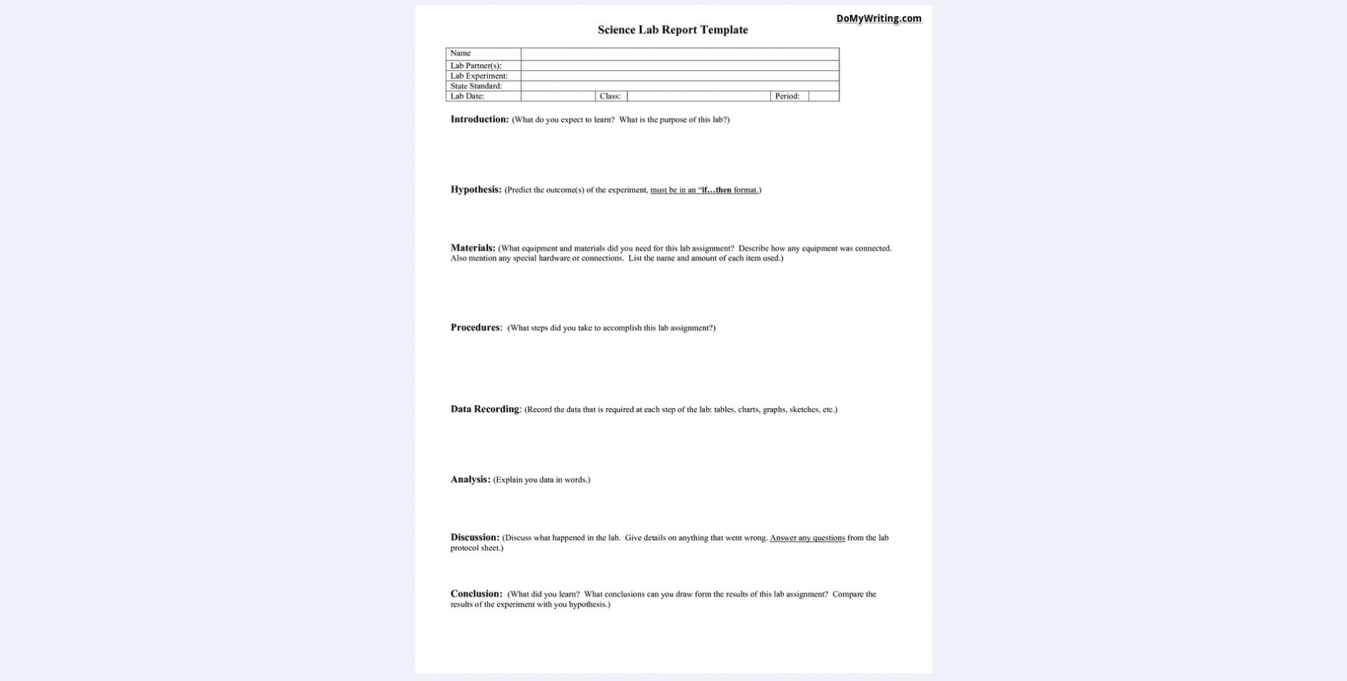 Writing A Lab Report: Everything A Student Should Know To For Lab Report Template Middle School